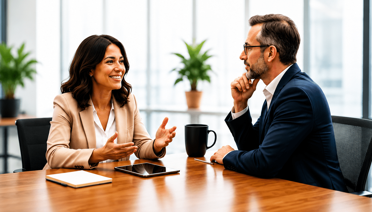 Two professionals in a readiness conversation